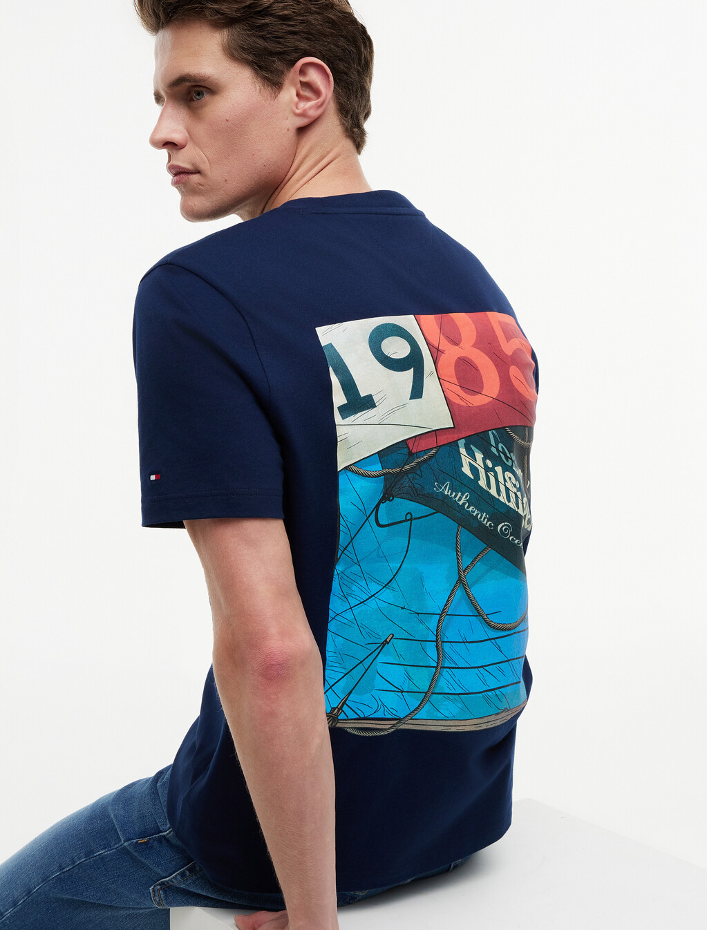 Back Logo Jersey T-Shirt, Carbon Navy, hi-res
