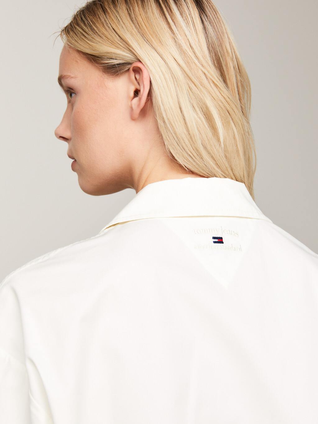Dual Gender Boxy Cropped Short Sleeve Shirt, Creamy White, hi-res