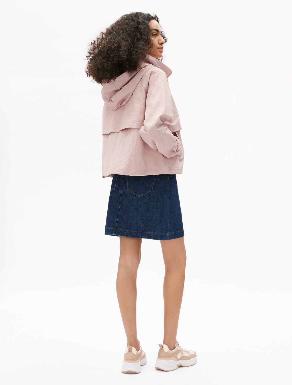 Short Nylon Windbreaker, Foggy Pink, hi-res