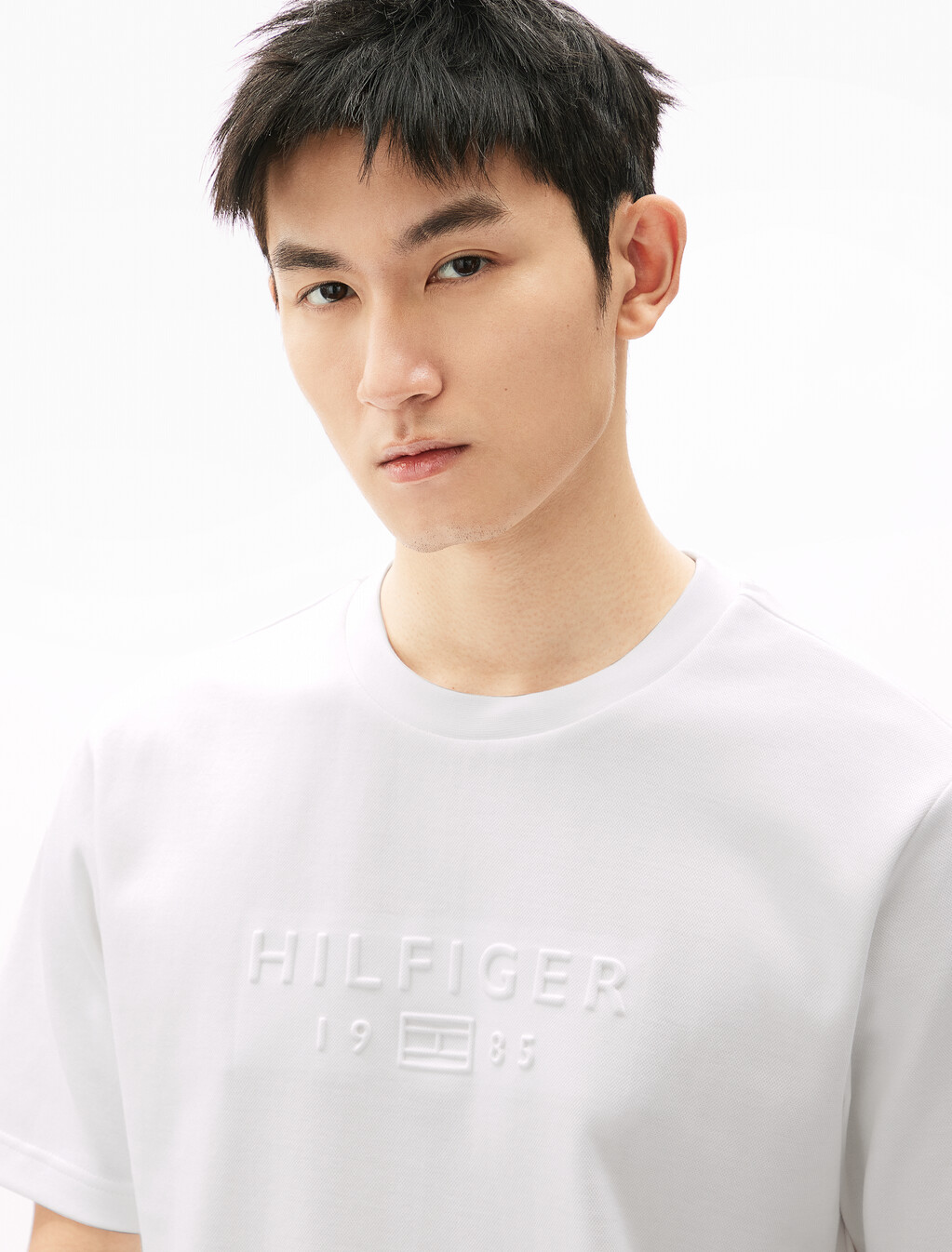 UV Cooling Embossed Logo Pique T-Shirt, White, hi-res