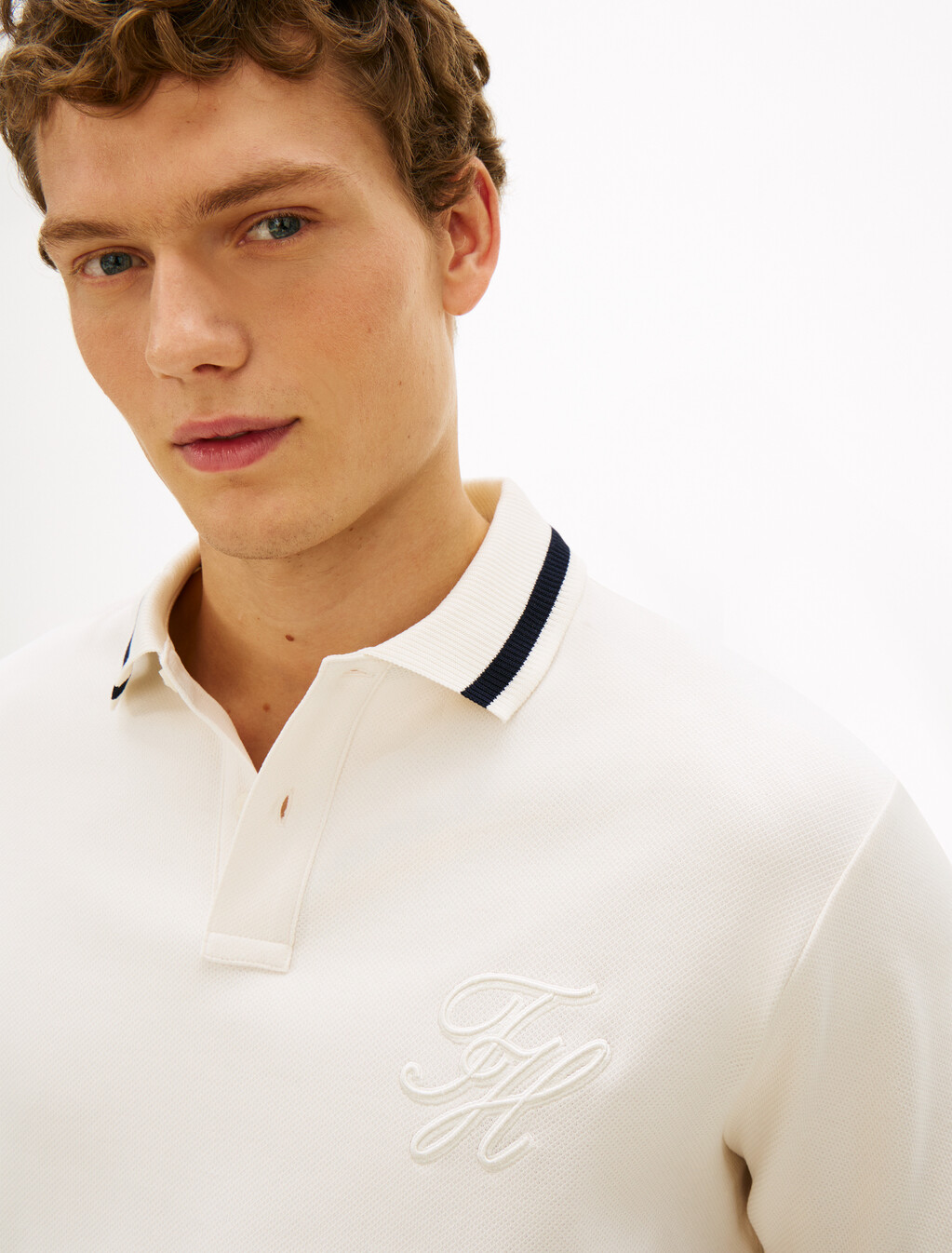 Script Logo Classic Fit Polo, Ivory Petal, hi-res