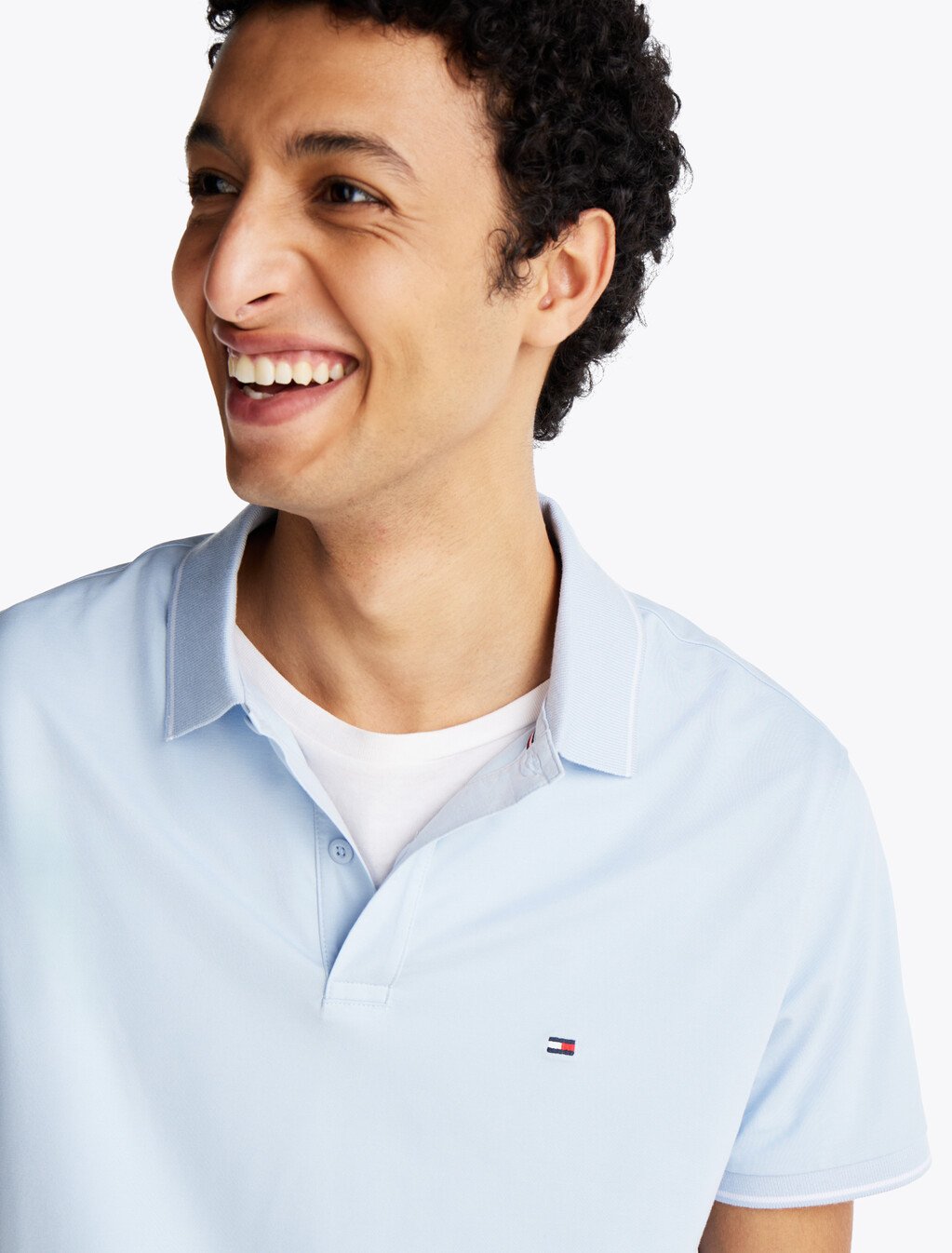 Regular Tipped Jersey Polo Shirt, Breezy Blue, hi-res
