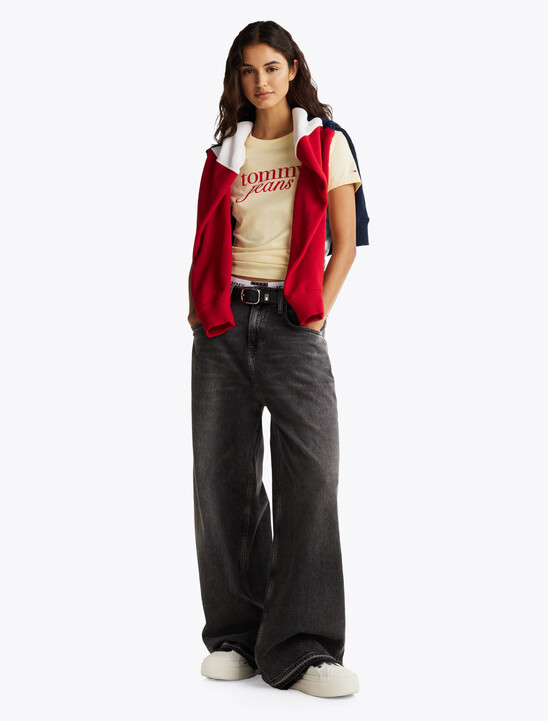 Charlie Frayed Mid Rise Wide Jeans