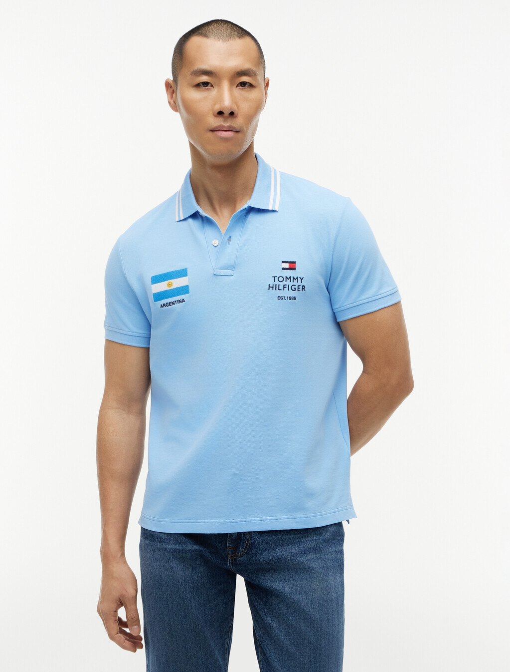 Regular Fit Pique Polo Shirt, Ambient Blue, hi-res