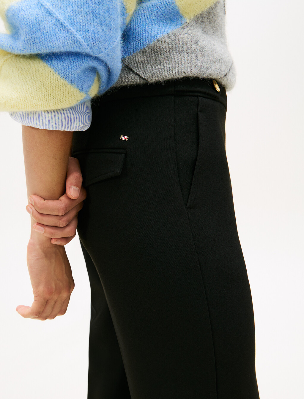 Gabardine Straight Pant, Black, hi-res