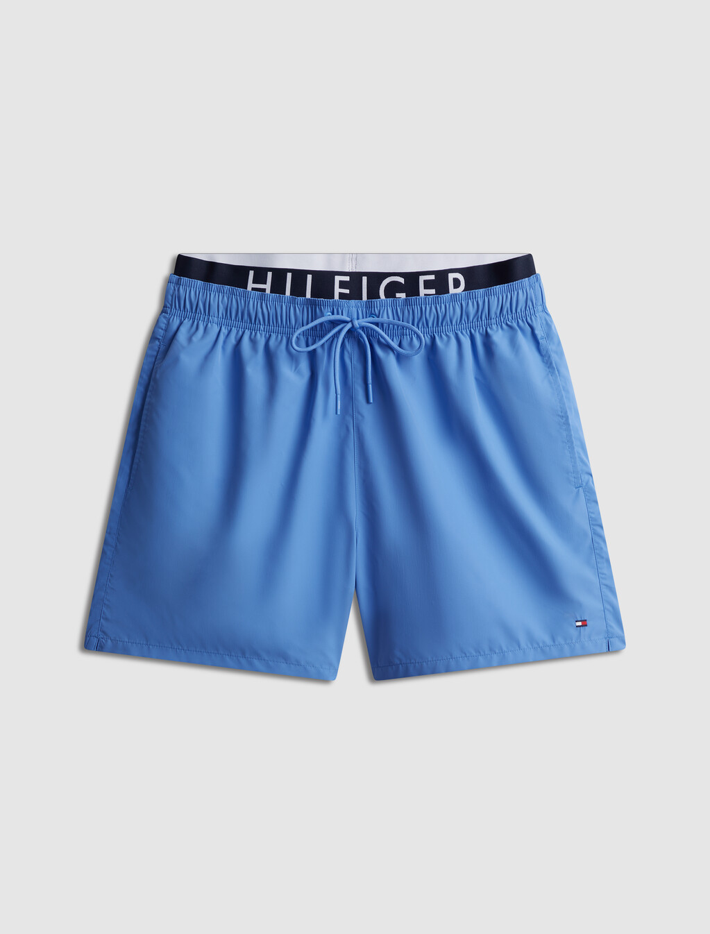 Double Waistband Medium Drawstring Shorts, Blue Spell, hi-res