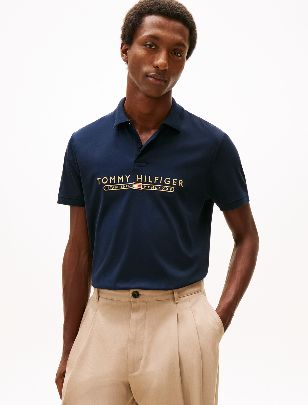 Icon Luxe Logo Embroidery Polo, Desert Sky, hi-res