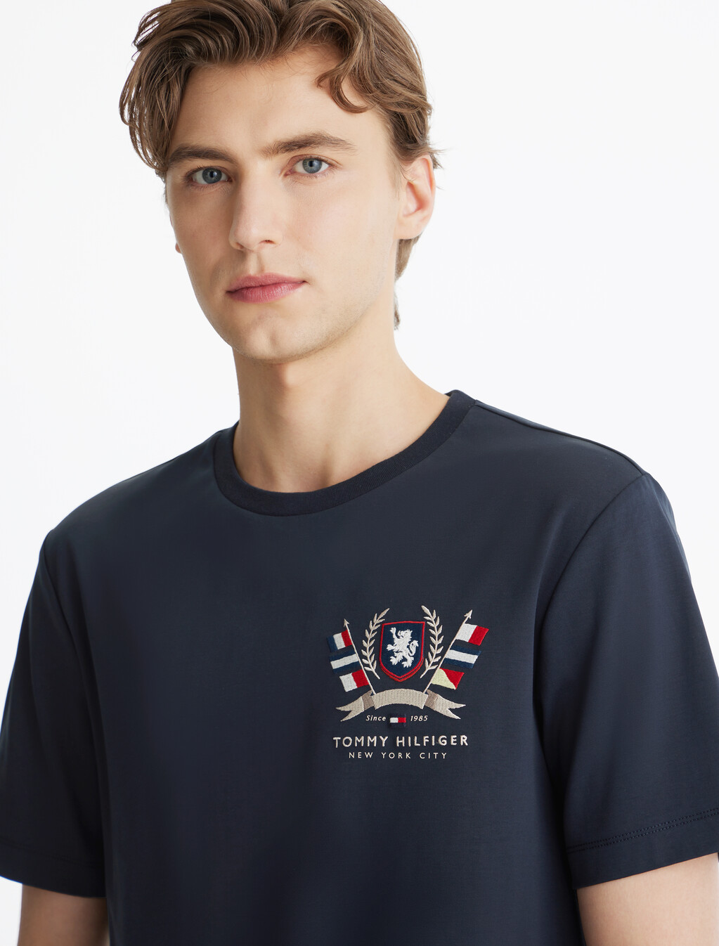 Hilfiger Crest Interlock T-Shirt, Desert Sky, hi-res