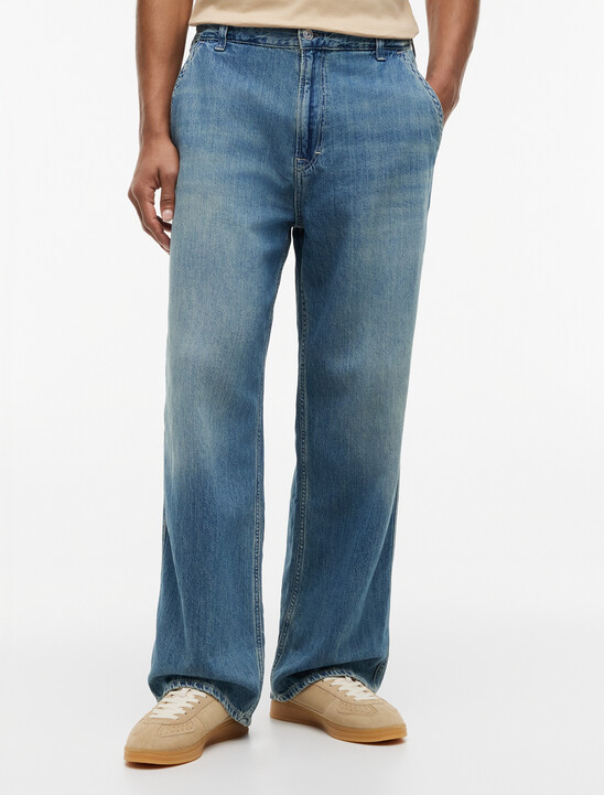 Theo Faded Loose Jeans With Linen