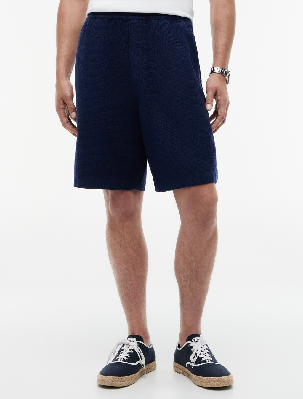 Woven Structured 10" Inseam Shorts, Carbon Navy, hi-res