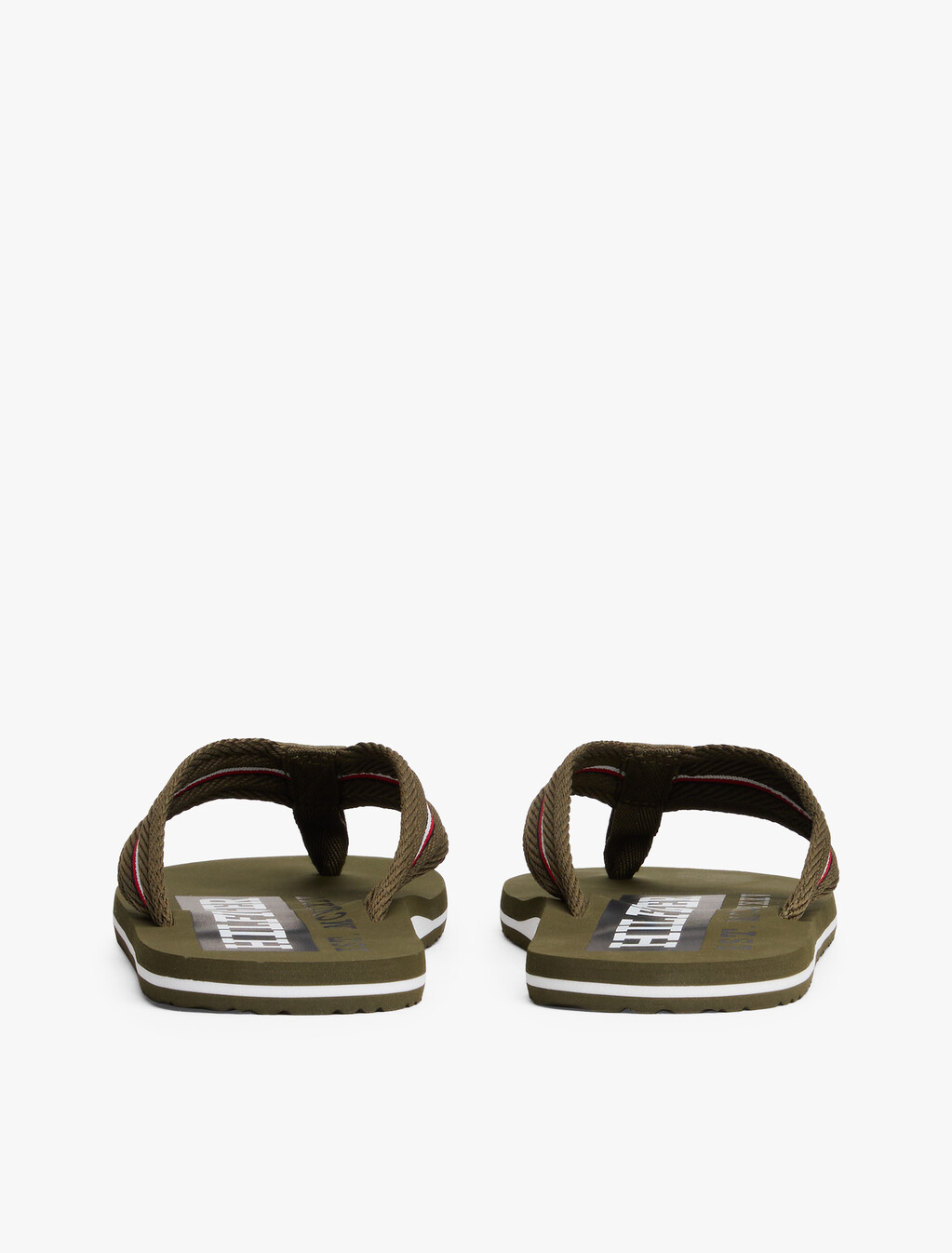 Signature Tape Webbing Flip-Flops, Army Green, hi-res