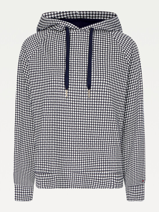 Cotton Houndstooth Jacquard Regular Fit Hoody
