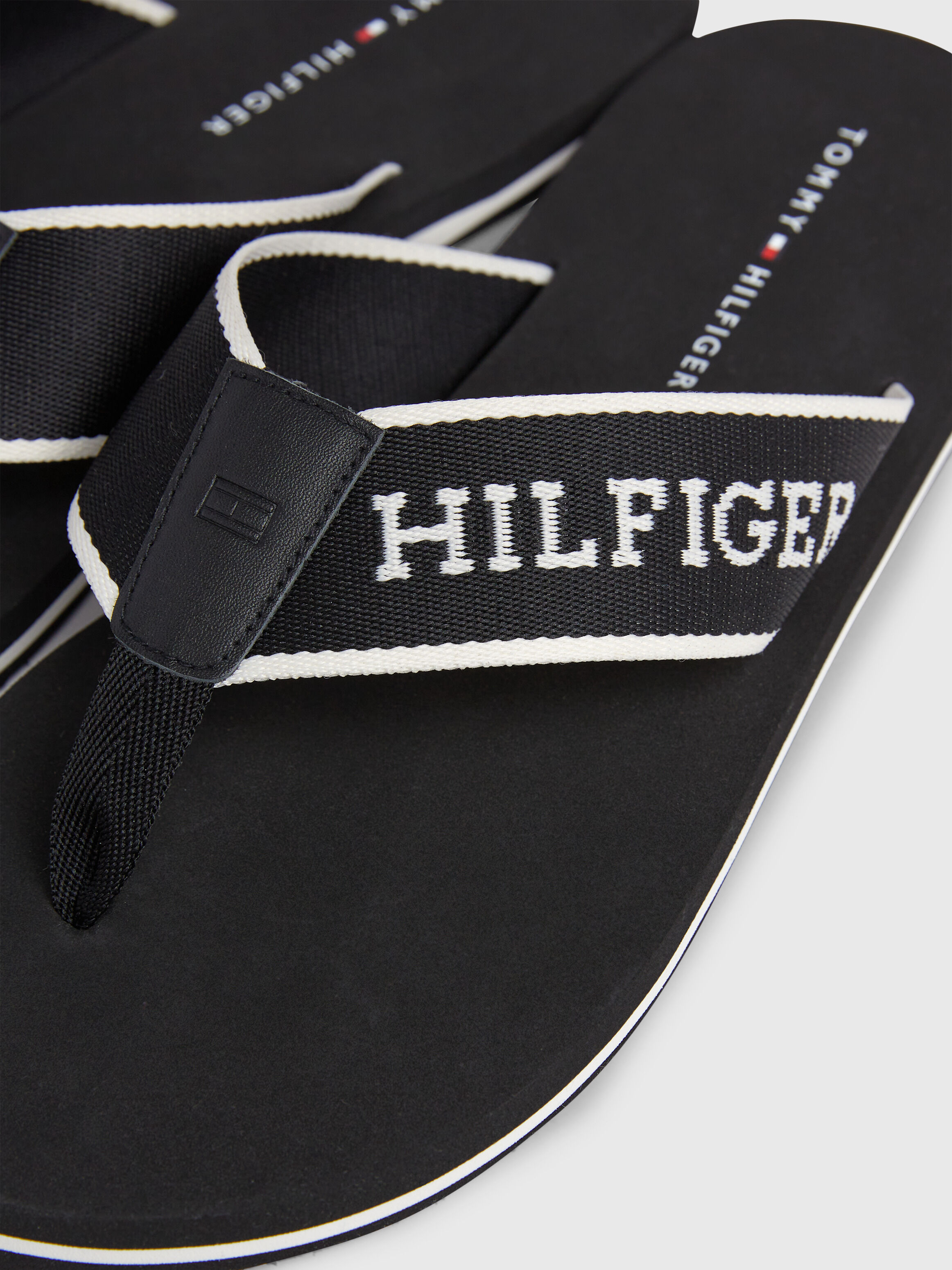 Tommy hilfiger black flip flops store