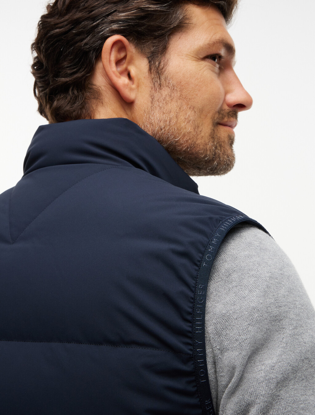 Lightweight Down Packable Gilet, Navy Blue, hi-res