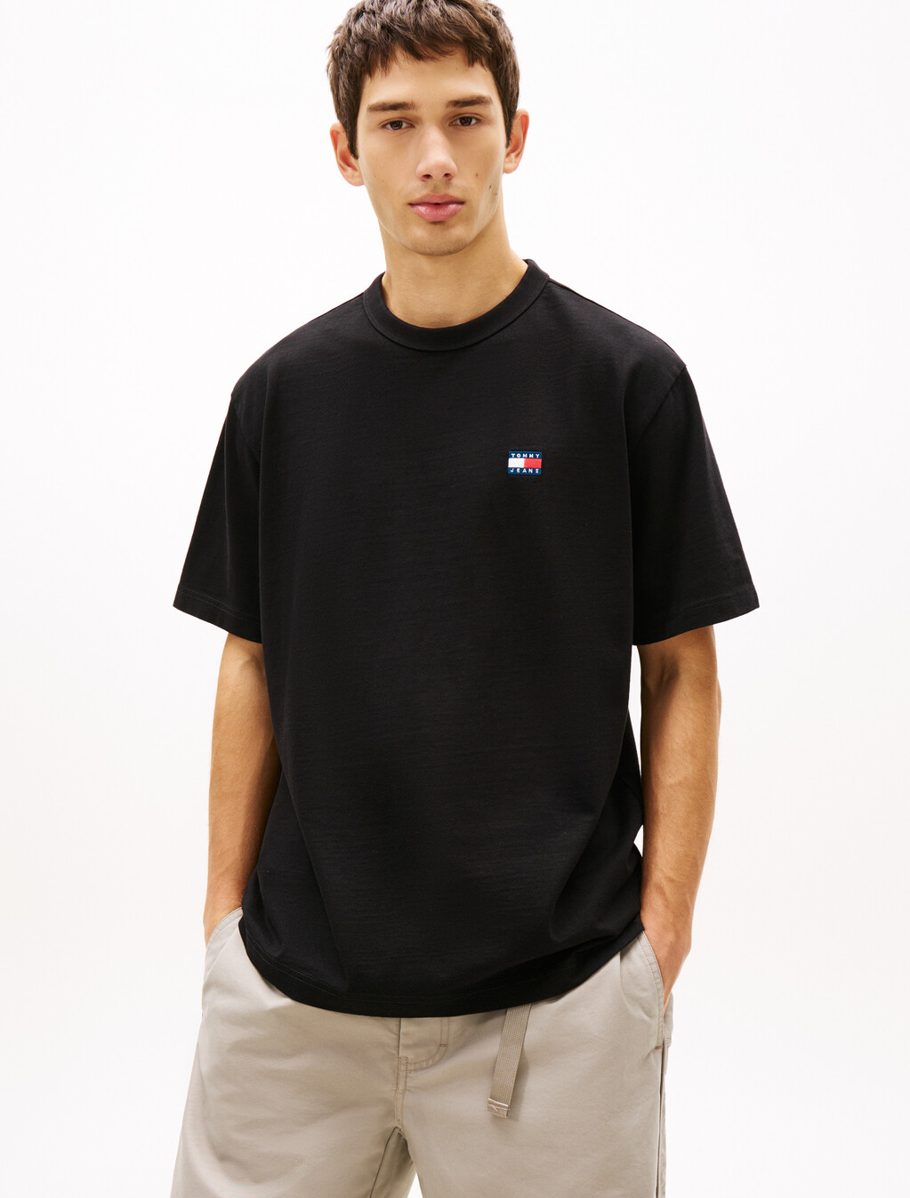 Logo Badge Relaxed Tee, Black, hi-res
