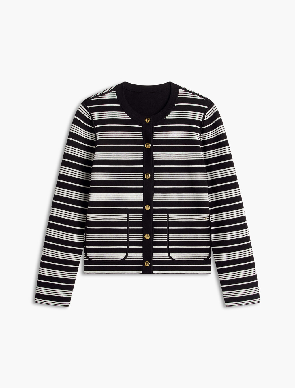 Reversible Cardigan, Black / Mid Grey Heather, hi-res