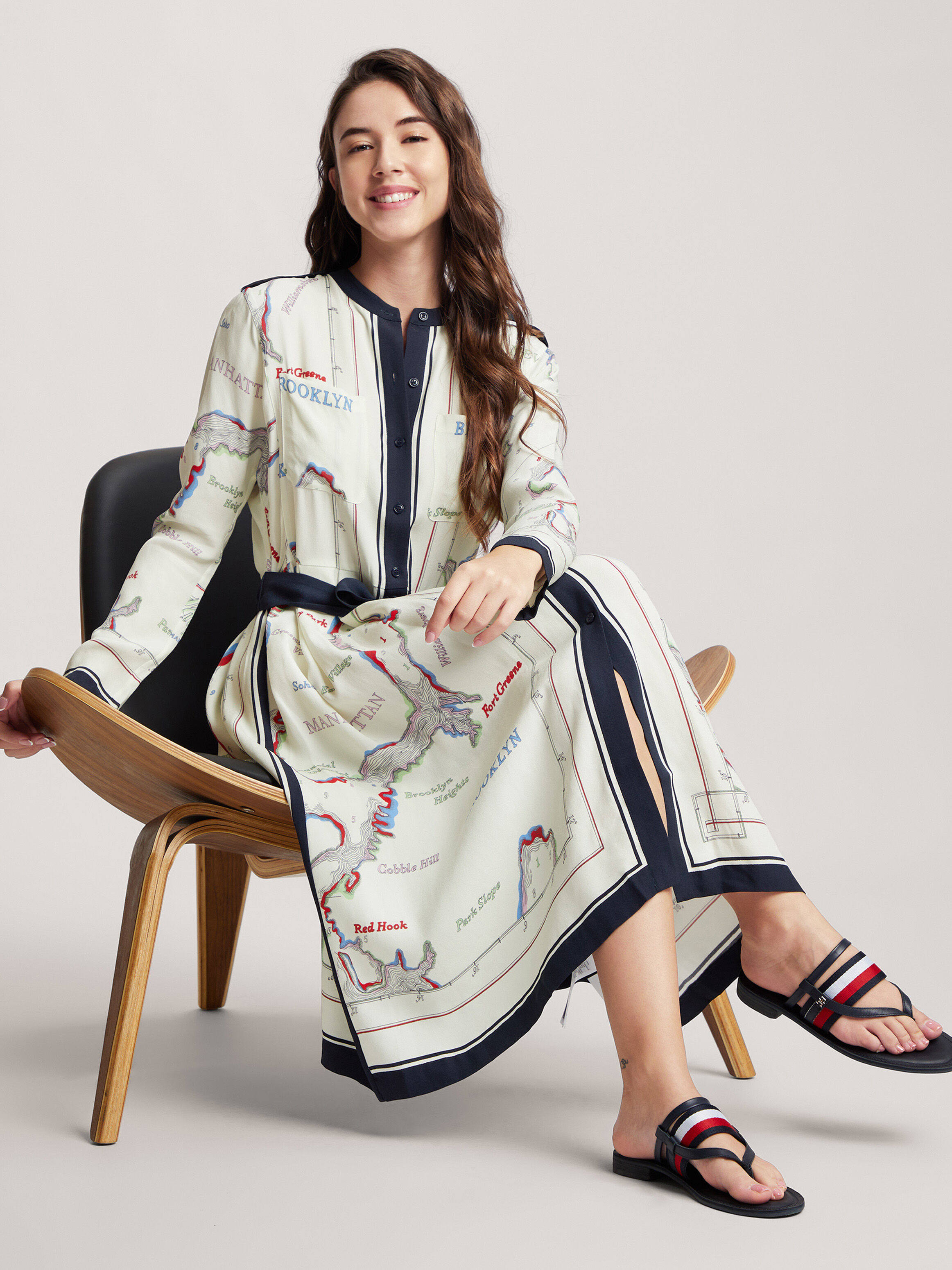 Scarf print shirt hotsell dress