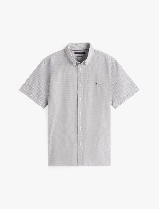 Poplin Mini Check Short Sleeve Shirt