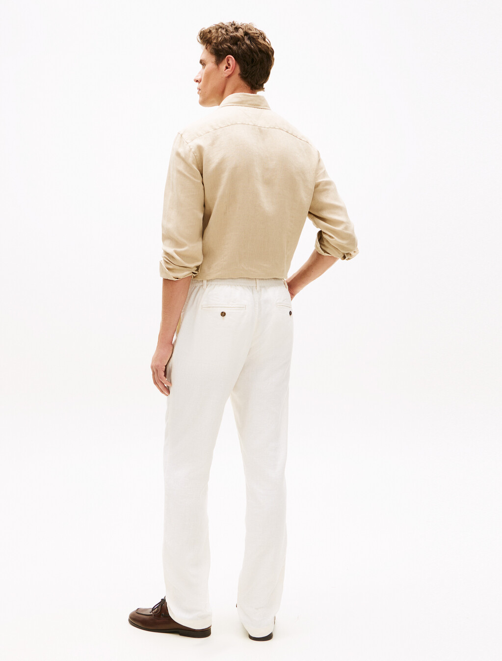 Denton Straight Leg Linen Blend Chinos, Ivory Petal, hi-res