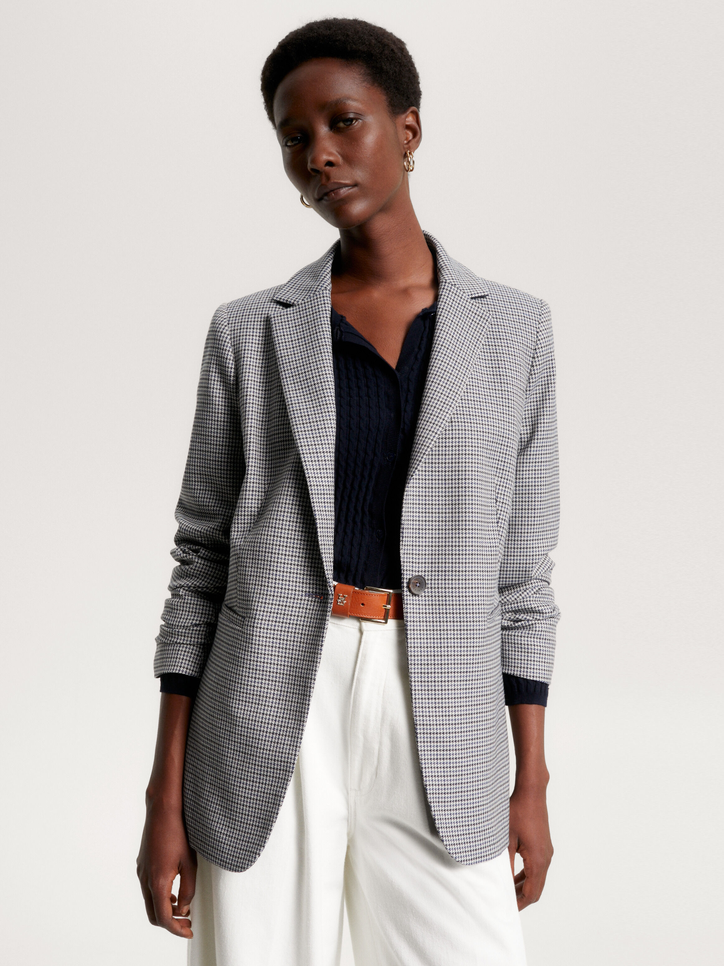 Grey online houndstooth blazer