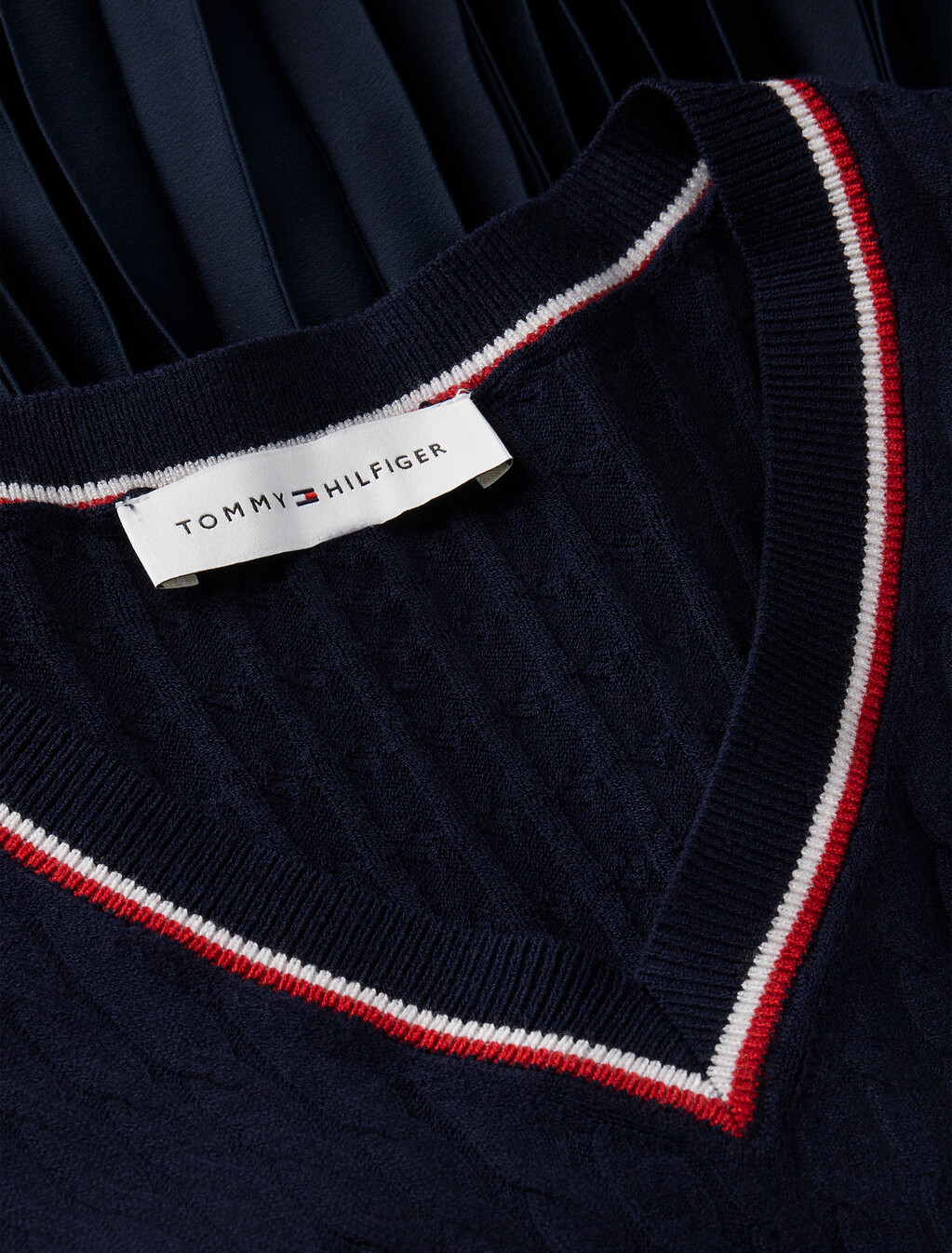 Crepe Mixed Texture Mini Dress, Dark Blue, hi-res