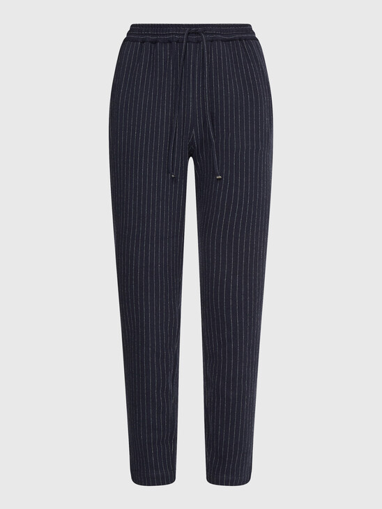 PINSTRIPE TAPERED JERSEY TROUSERS