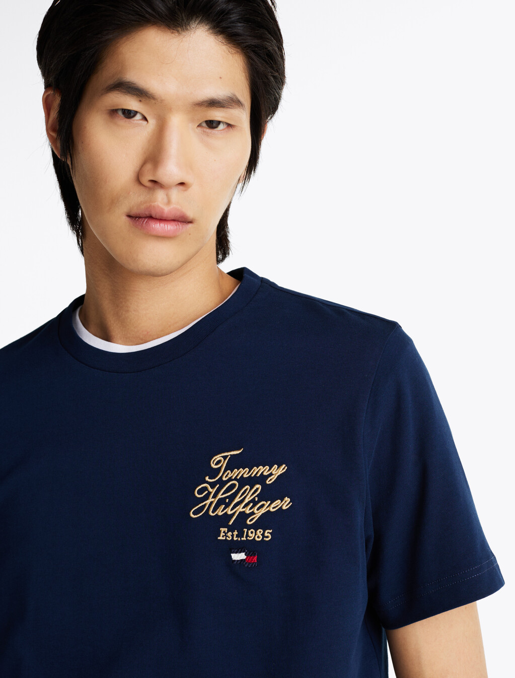 Script Logo Embroidery T-Shirt, Night Sky, hi-res