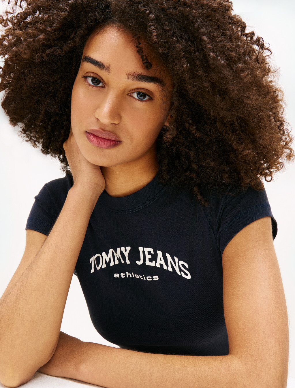 Logo Slim Crew Neck T-Shirt, Dark Night Navy, hi-res