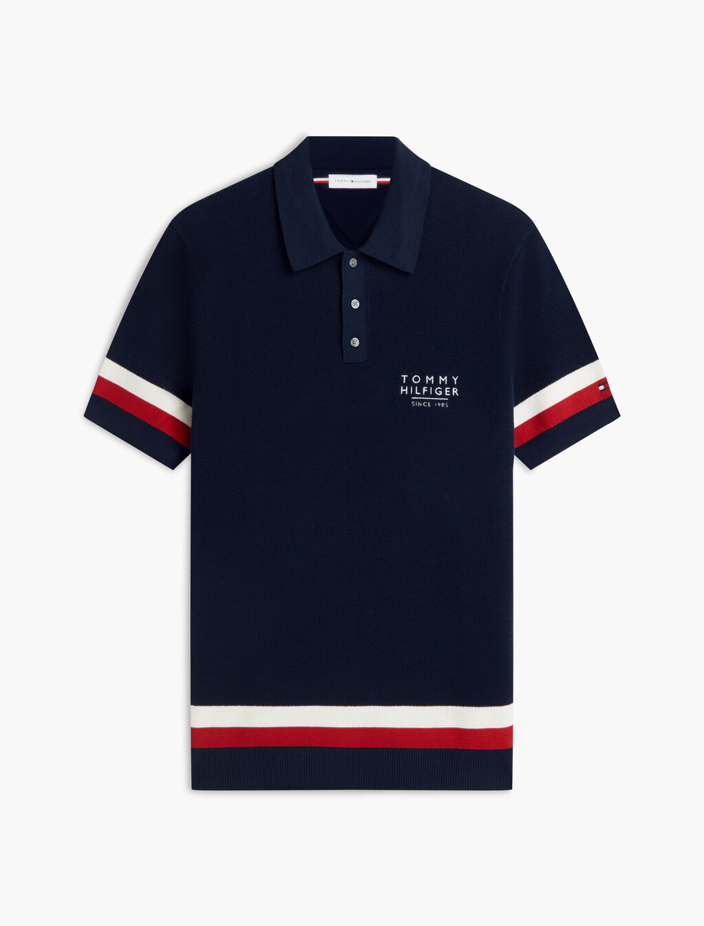 Regular Fit Signature Textured Polo Shirt, Carbon Navy, hi-res