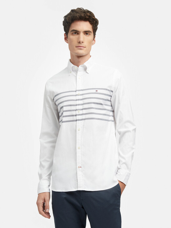 TH FLEX BRETON STRIPE SLIM SHIRT