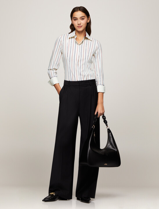 Asia Fit Logo Stripe Slim Shirt