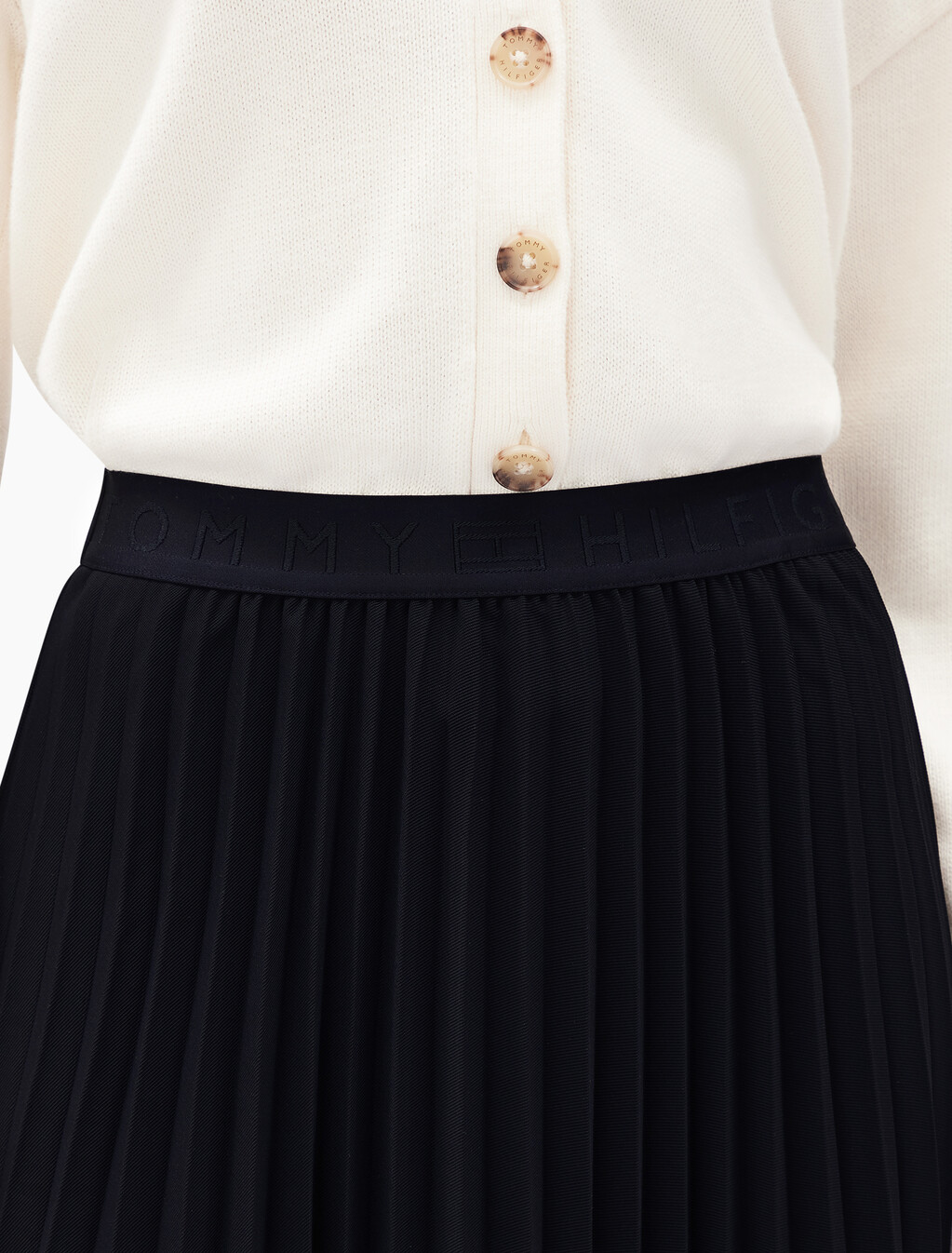 Twill Midi Pleated Skirt, Desert Sky, hi-res