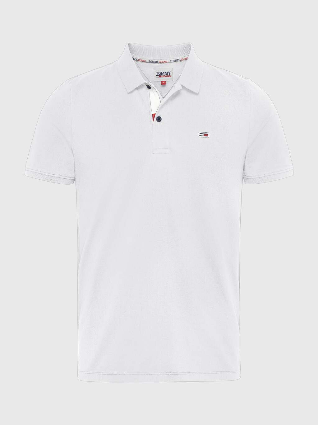 Tommy Jeans Flag Slim Polo, White, hi-res