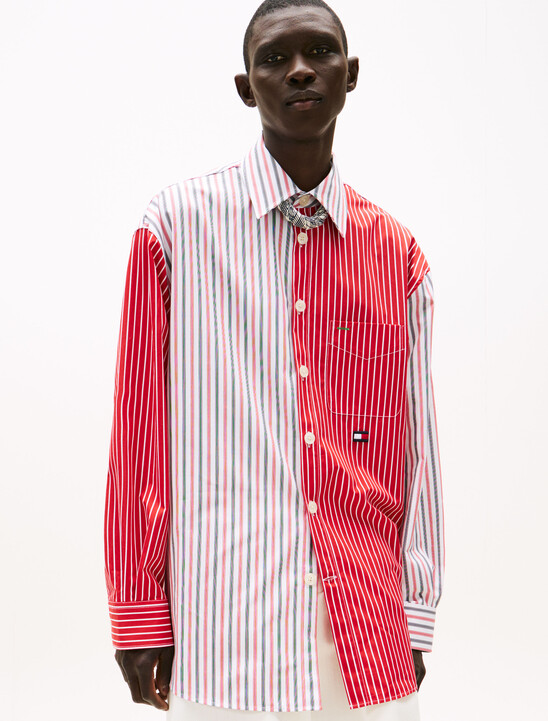 The Runway Collection Oversized Mixed Stripe Shirt