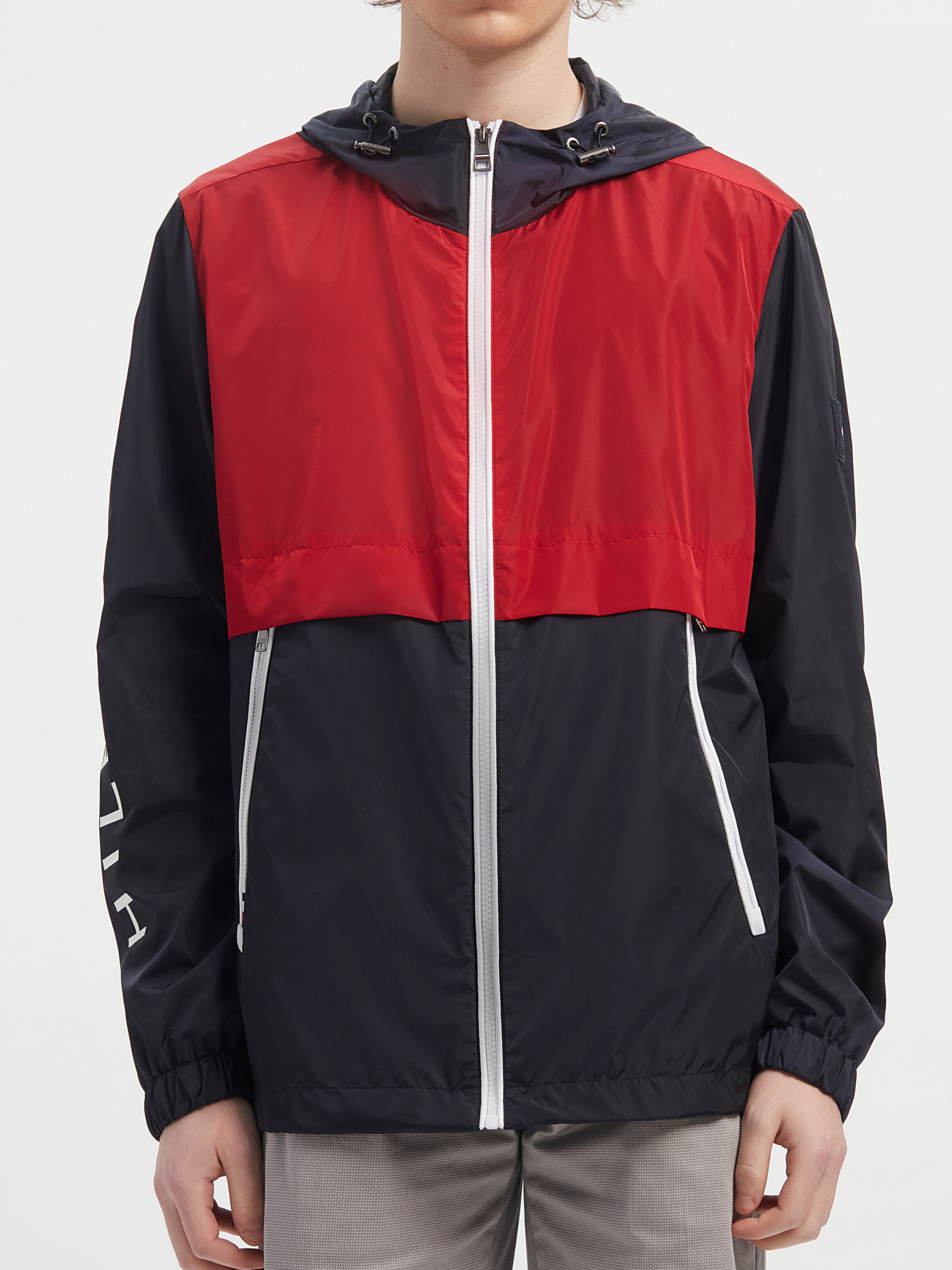 Color block outlet hooded jacket