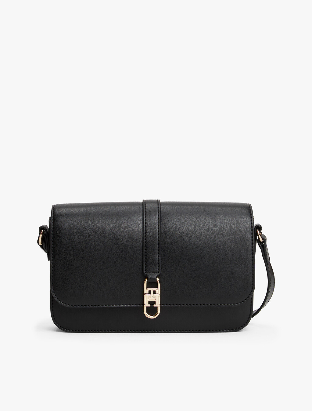 TH Monogram Flap Crossbody Bag, Black, hi-res