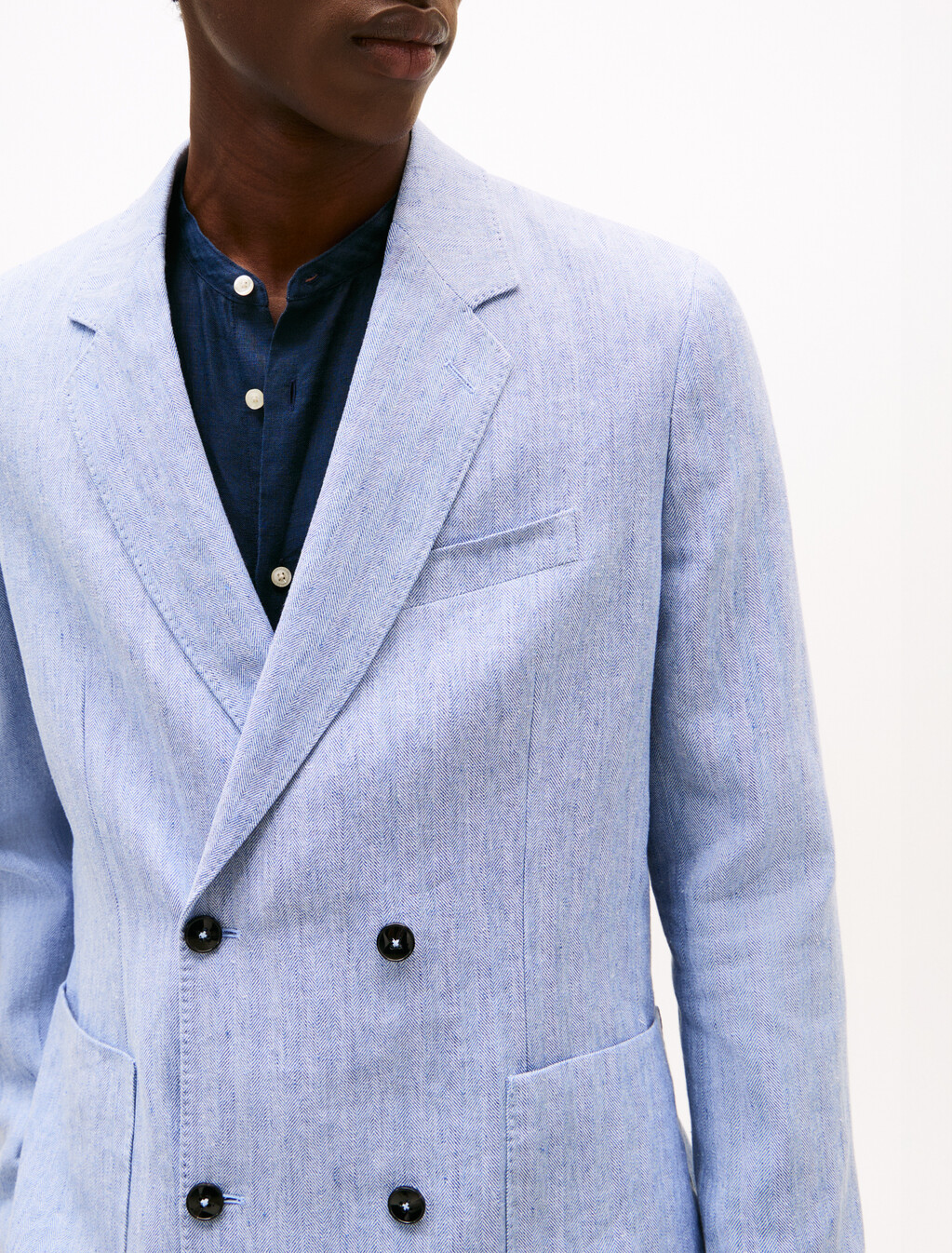 Smart Casual Relaxed Linen Blend Blazer, Sweet Blue, hi-res