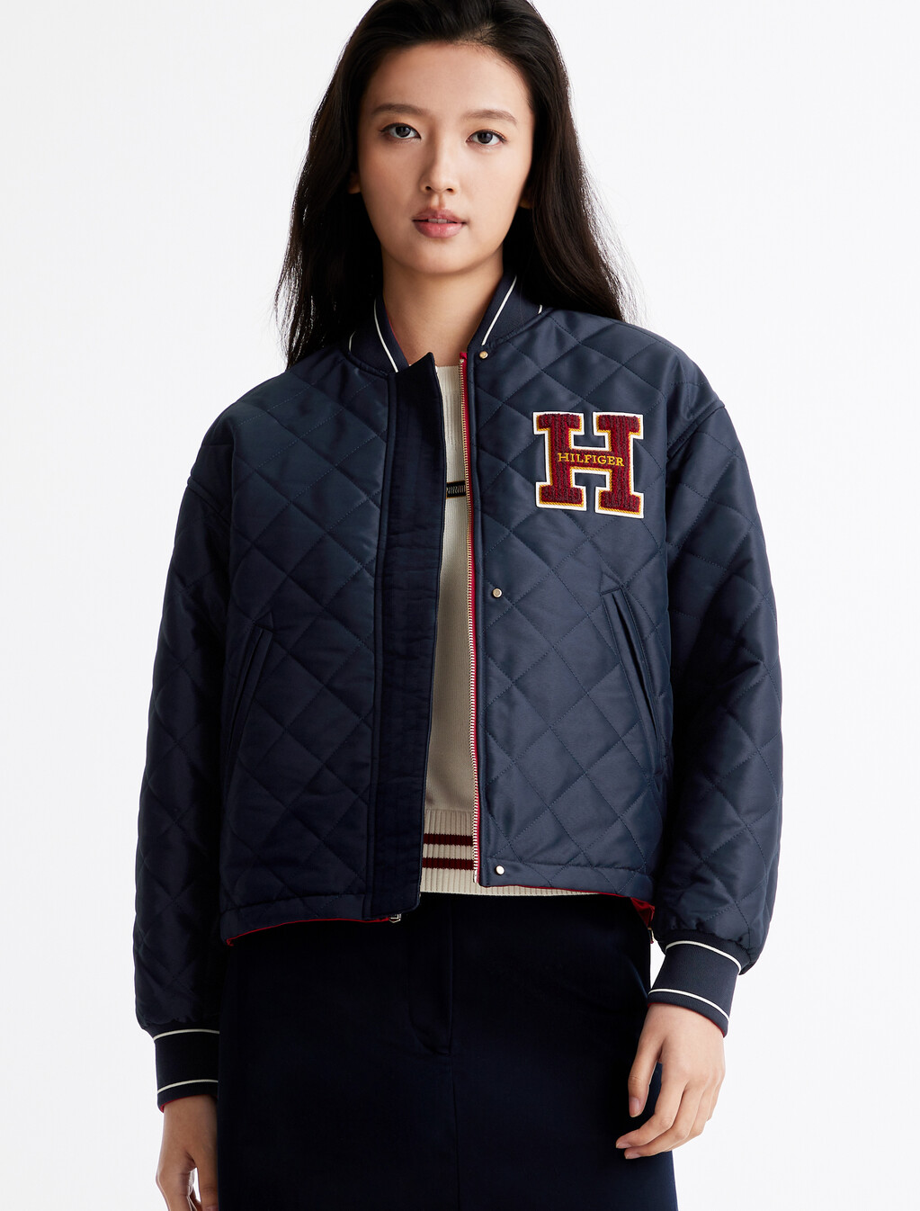 Reversible Quilted Bomber Jacket, Arizona Red, hi-res
