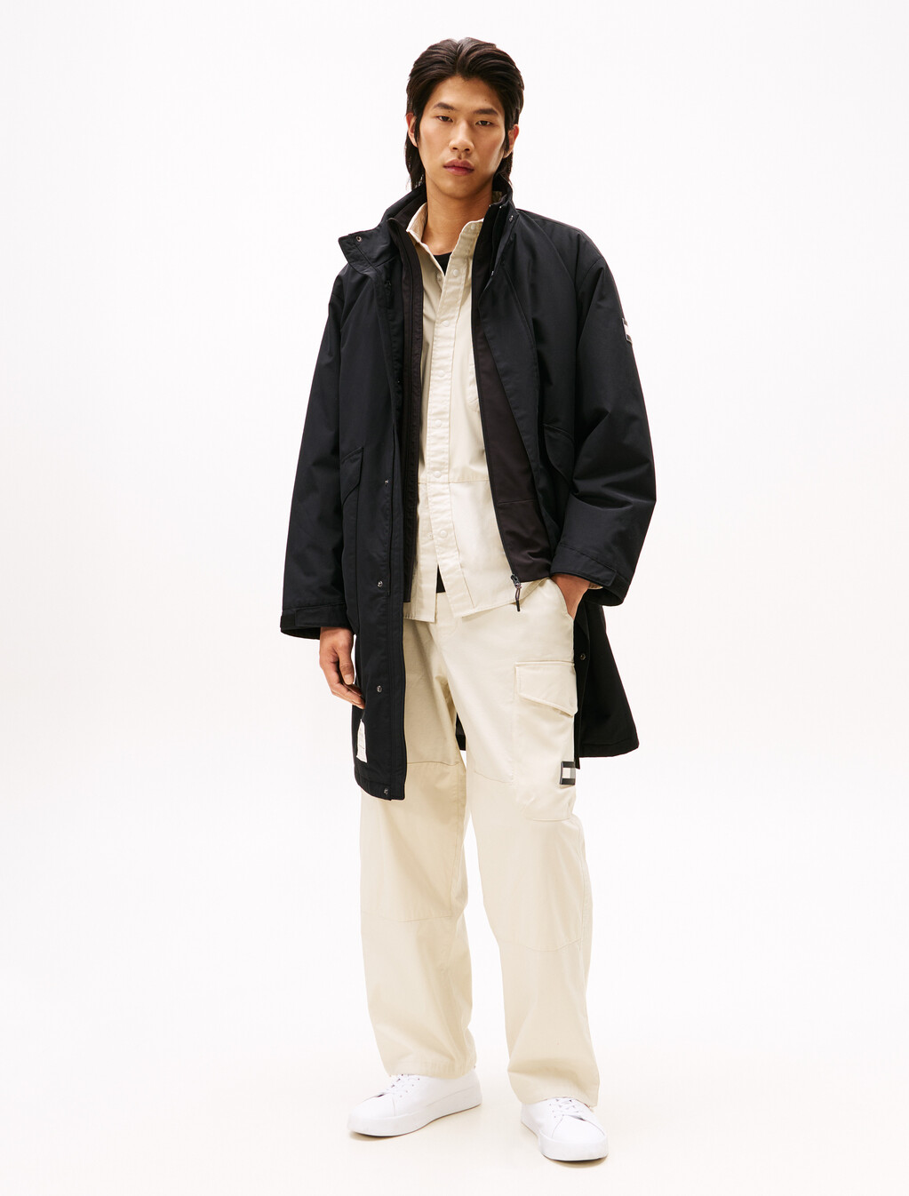 Mix Fabric Utility Cargo Pant, Newsprint, hi-res