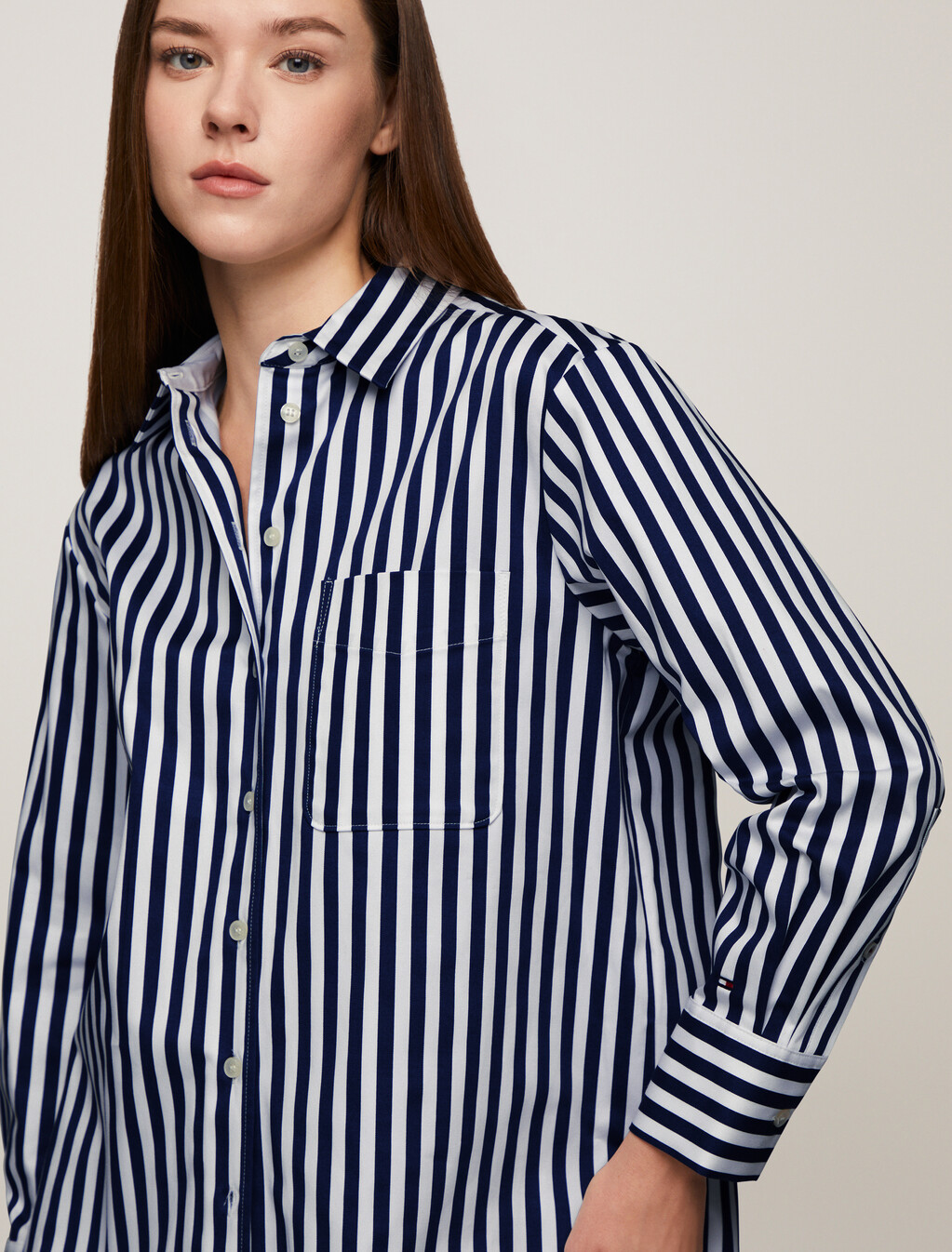 Asia Fit Banker Stripe Shirt, Banker Stp Ancient/ Desert Sky, hi-res