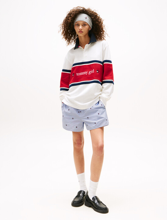 Tommy Girl Loose Ithaca Stripe Star Embroidery Shorts