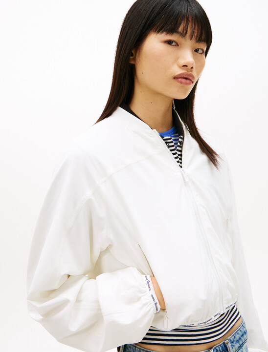Logo Tape Water Repellent Bomber Jacket