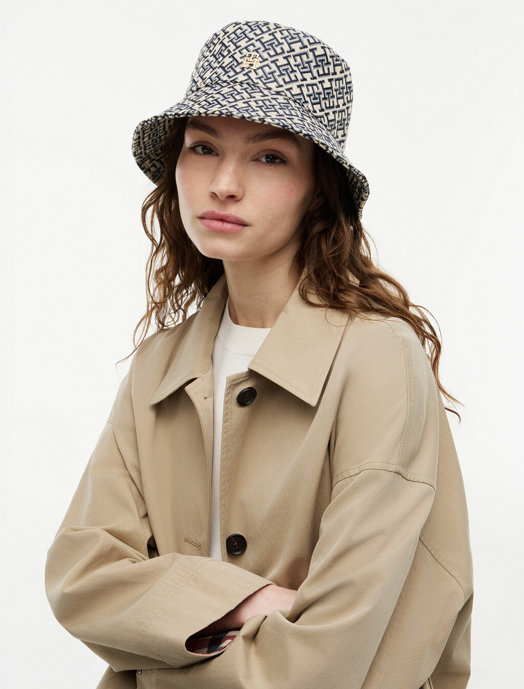TH Monogram Jacquard Bucket Hat, Space Blue, hi-res