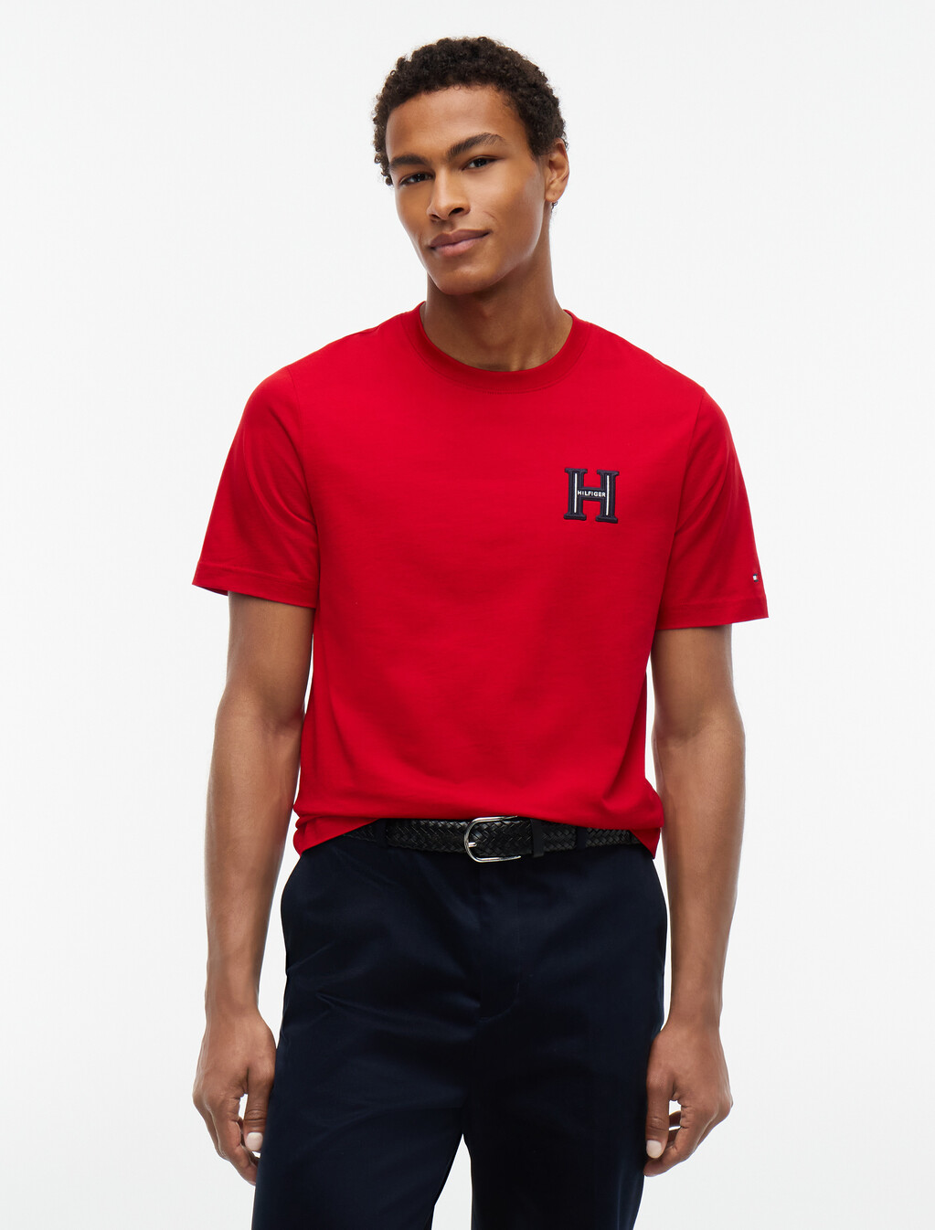 Varsity Logo Embroidery Crew Neck T-Shirt, Medium Red, hi-res