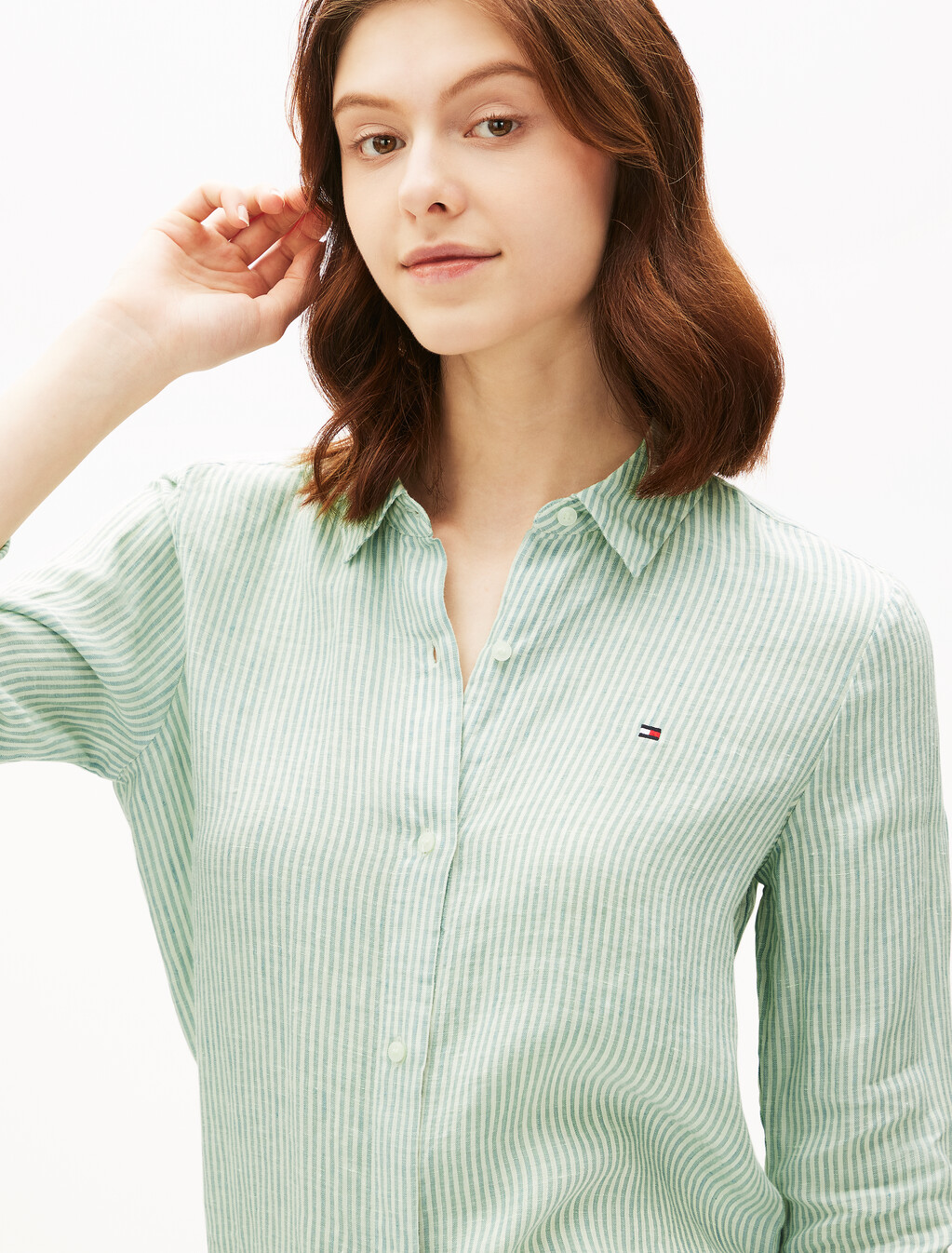 Asia Fit Essential Linen Relaxed Shirt, Classic Ithaca/ Fort Green, hi-res