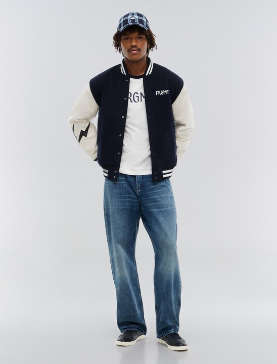 Tommy Hilfiger x FRGMT Pebble Grain Leather Varsity Jacket