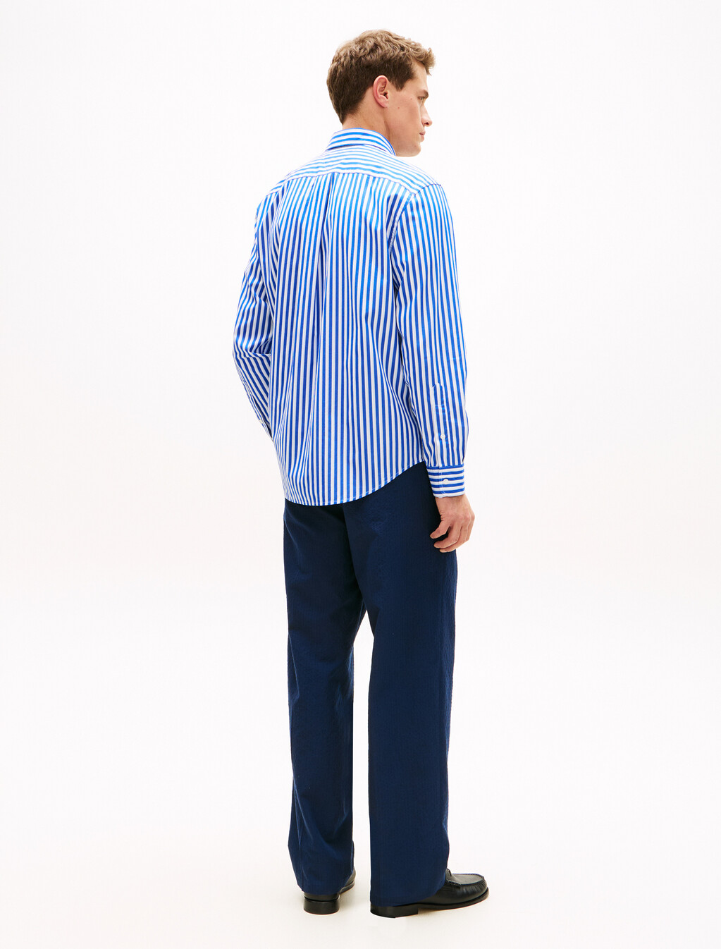 Classic Fit Stripe Poplin Shirt, Regal Blue / Stripe, hi-res