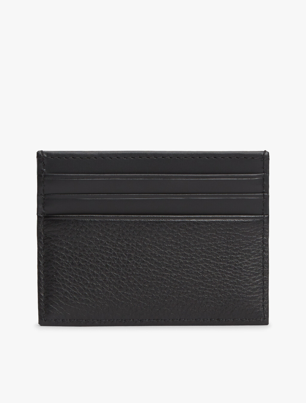 Logo Leather Credit Card Holder, Black, hi-res