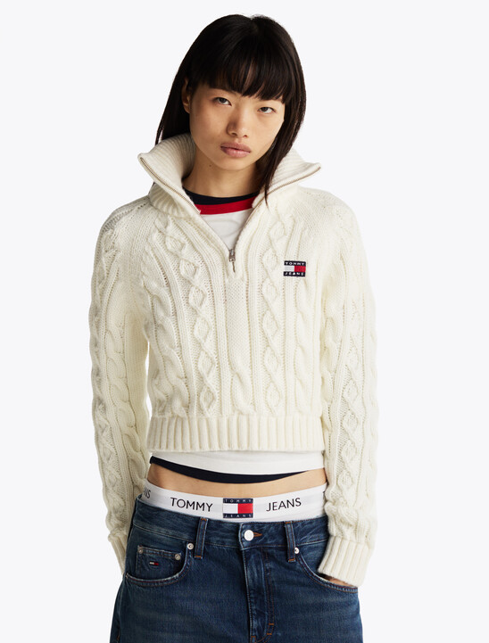 Cable Knit Jumper With Wool