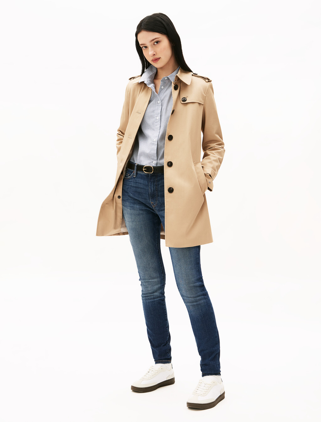 Asia Fit Stretch Oxford Shirt, Classic Ithaka Stp Drk Night Navy, hi-res
